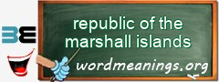 WordMeaning blackboard for republic of the marshall islands